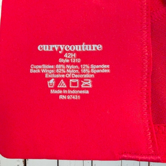 Curvy Couture Plus Size Women's Sheer Mesh lined Plunge T-Shirt Bra 42H NWT - Picture 7 of 9